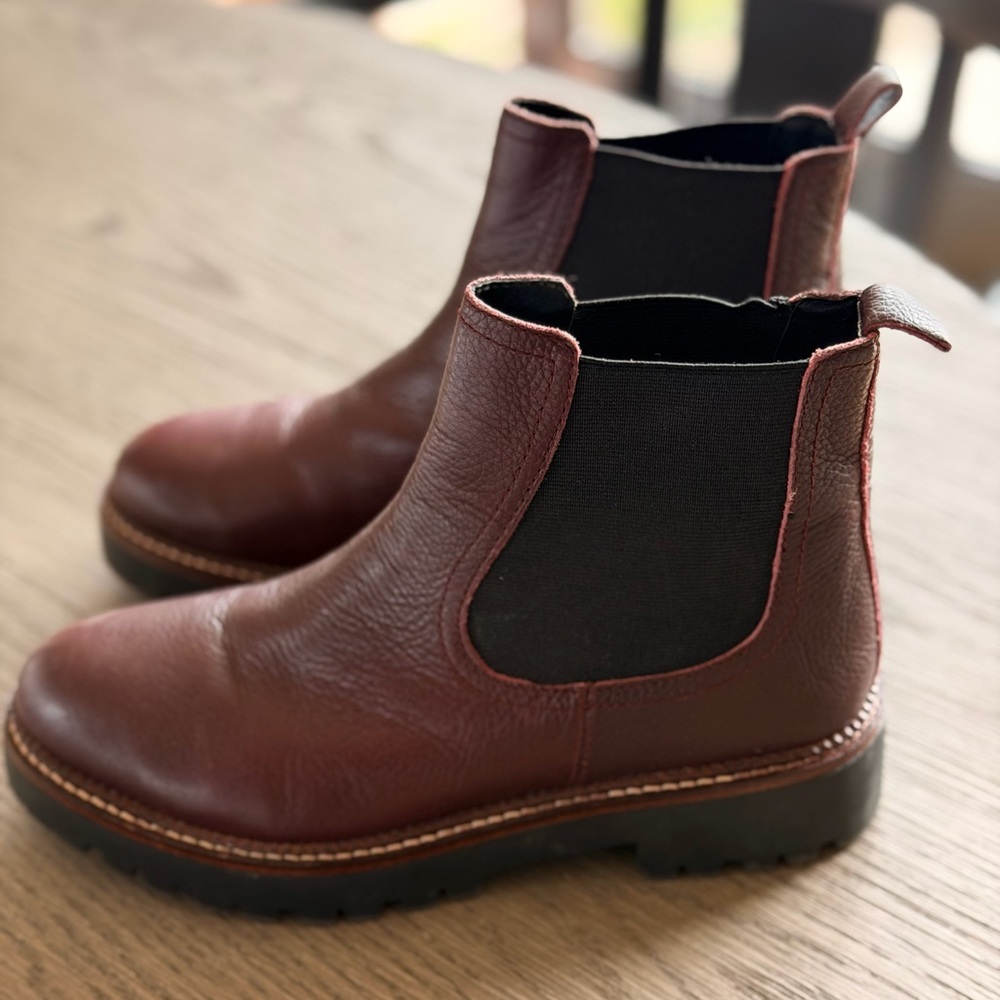 Burgundy brown Leather Shoes
